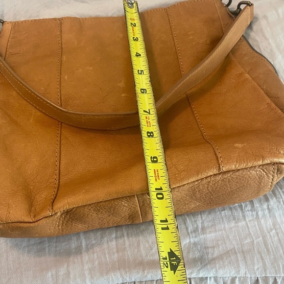 American Leather Co. Buttery Soft Tote Shopper Hobo Shoulder Bag Camel Brown - Picture 7 of 8